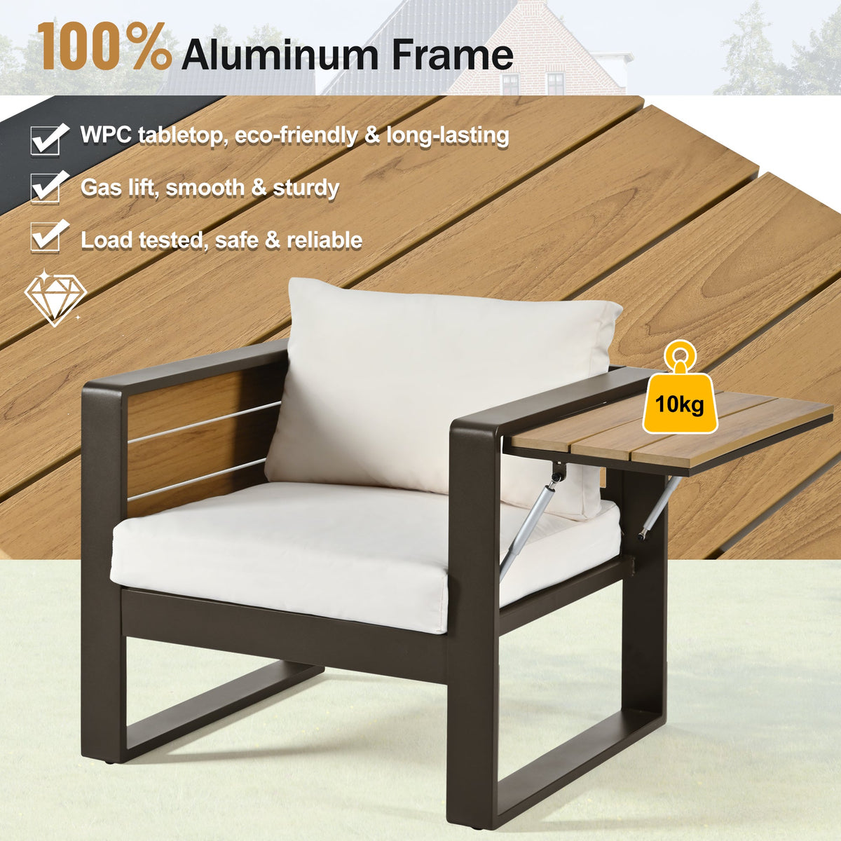 4-Piece Aluminum Outdoor Conversation Set
