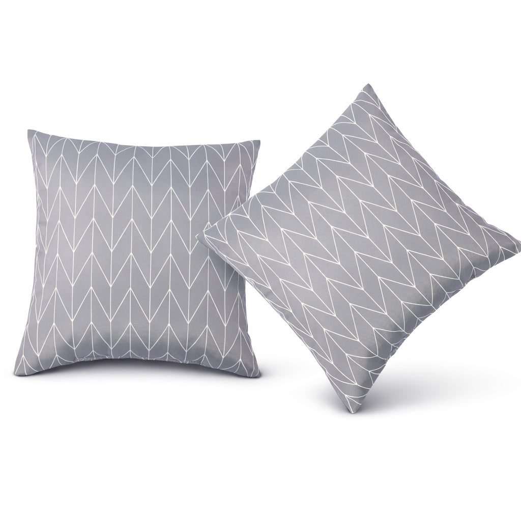 Dusty Gray Outdoor Throw Pillows – Set of 2, 18"