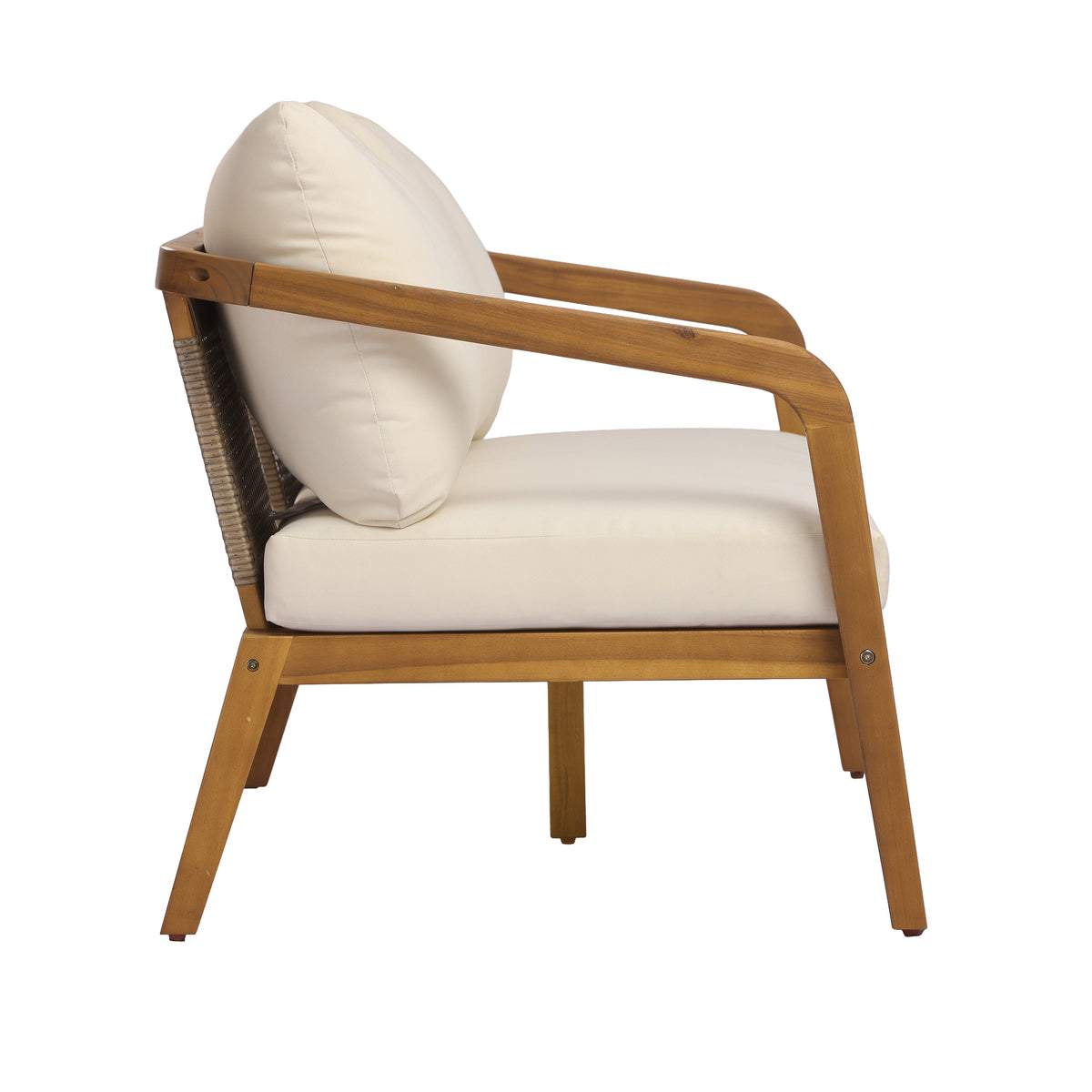 4-Piece Acacia Wood & Wicker Patio Set