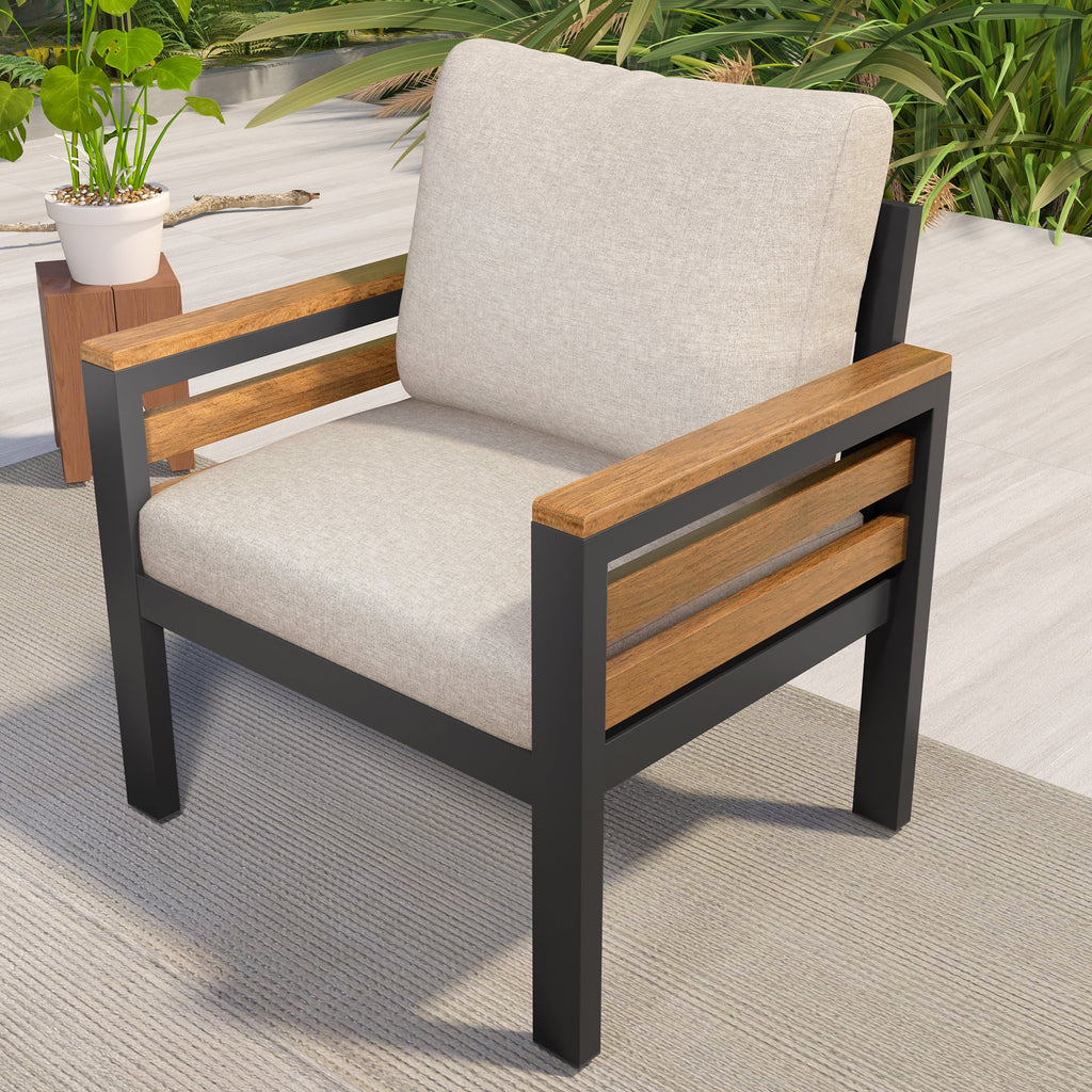 4-Piece Acacia Wood Sofa Set for Five