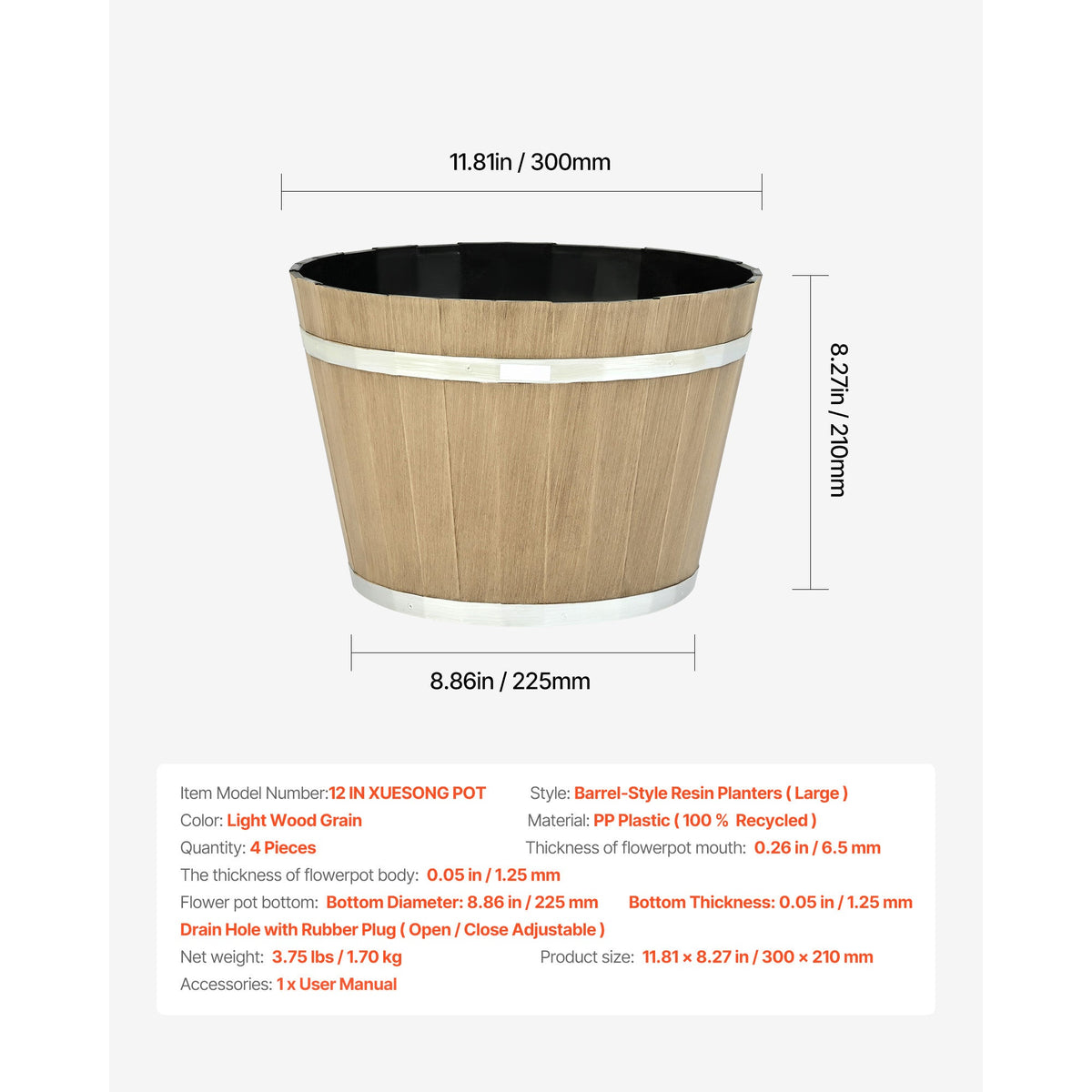 Rustic Whiskey Barrel Planter