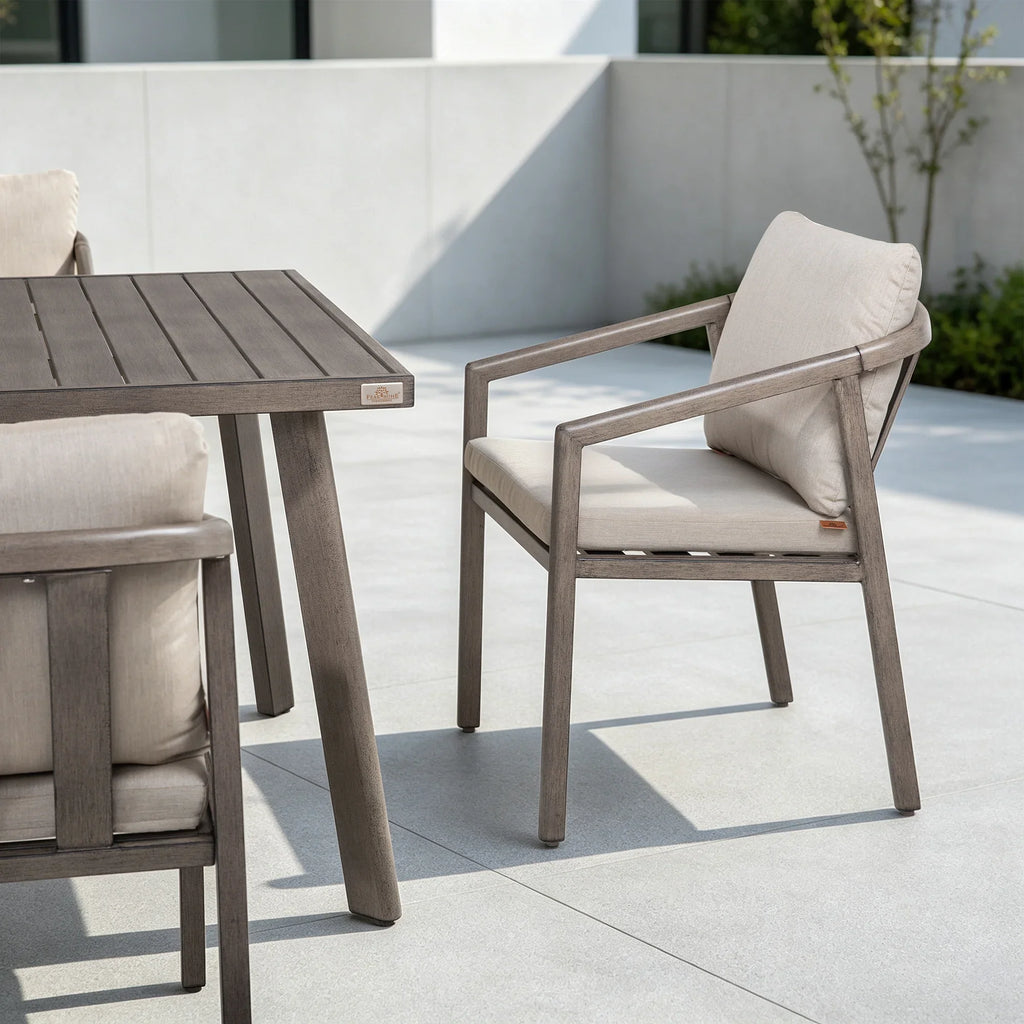 Amalfi 9-Piece Rectangular Patio Dining Set with 8 Ergonomic Armchairs