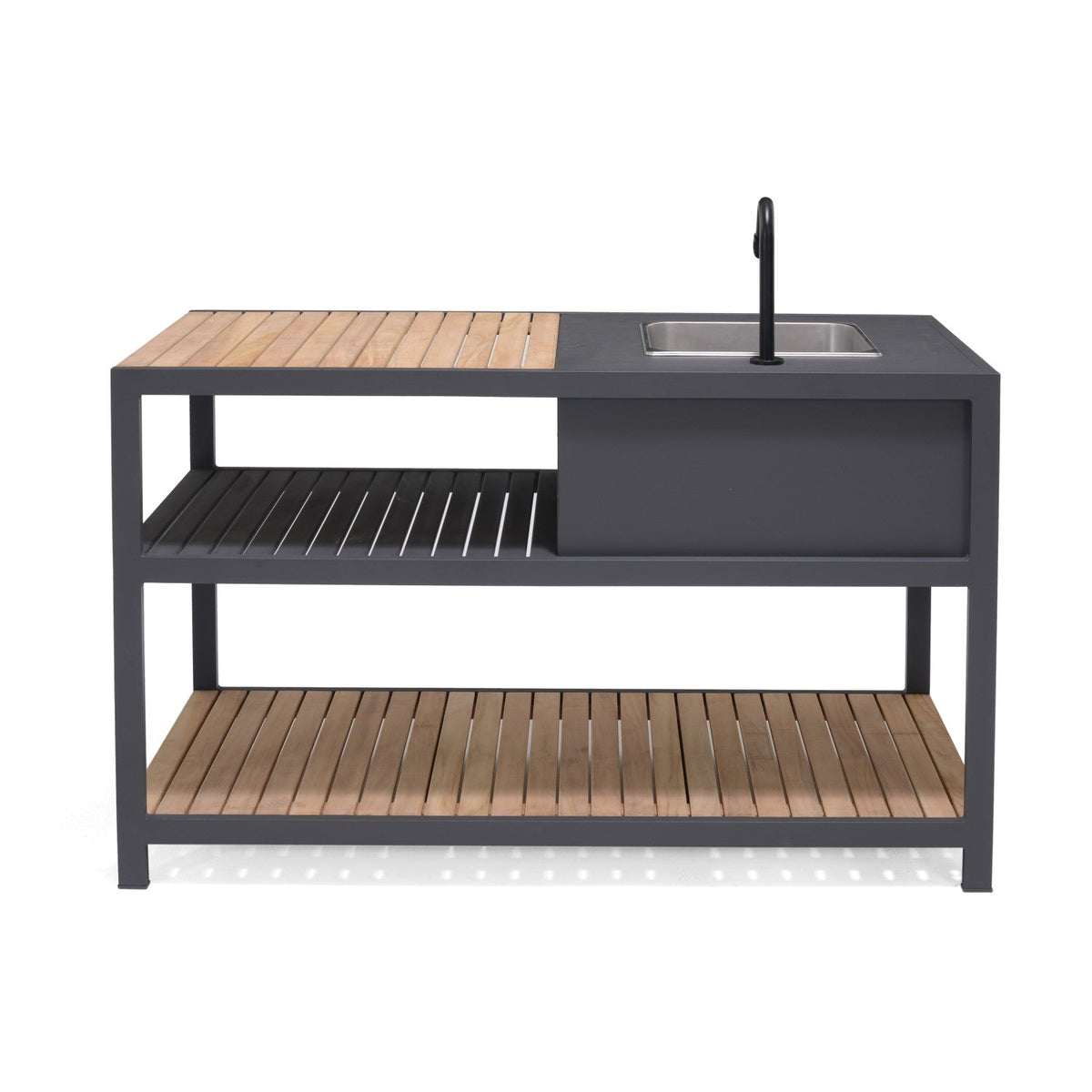 Outdoor Kitchen with Stainless Steel Sink