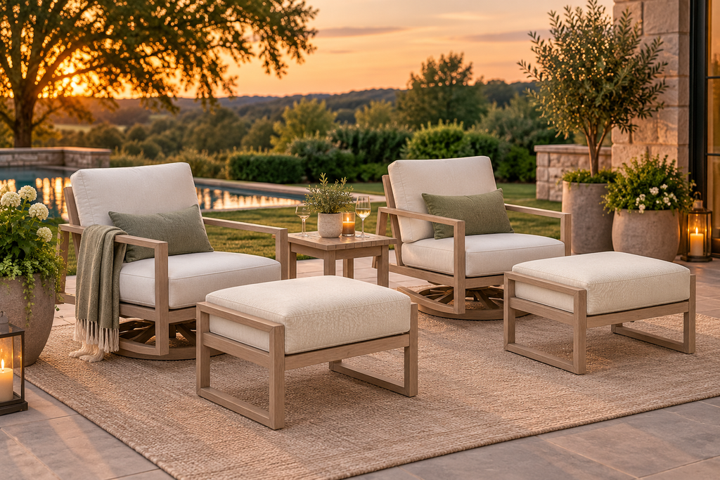 Hamarto 5-Piece Aluminum Outdoor Bistro Set with Ottoman
