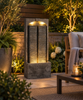 Slate Outdoor Water Wall Fountain with LED Lights