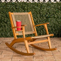 Outdoor Rocking Chair with Beverage Holder