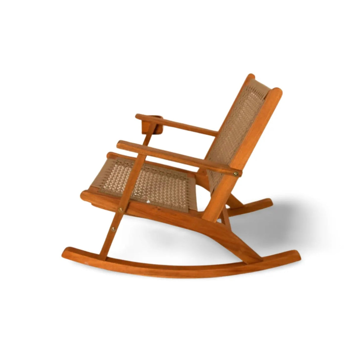 Outdoor Rocking Chair with Beverage Holder