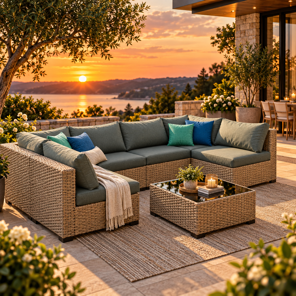 7-Piece Boho Outdoor Sectional Set