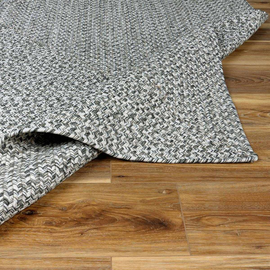 Folded Cranwell faux jute rug showing construction