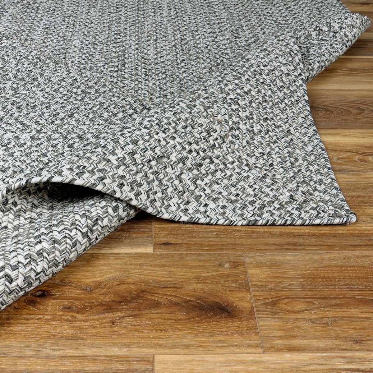 Folded Cranwell faux jute rug showing construction