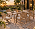 7-Piece Aluminum Outdoor Dining Set with Swivel Rocker Chairs