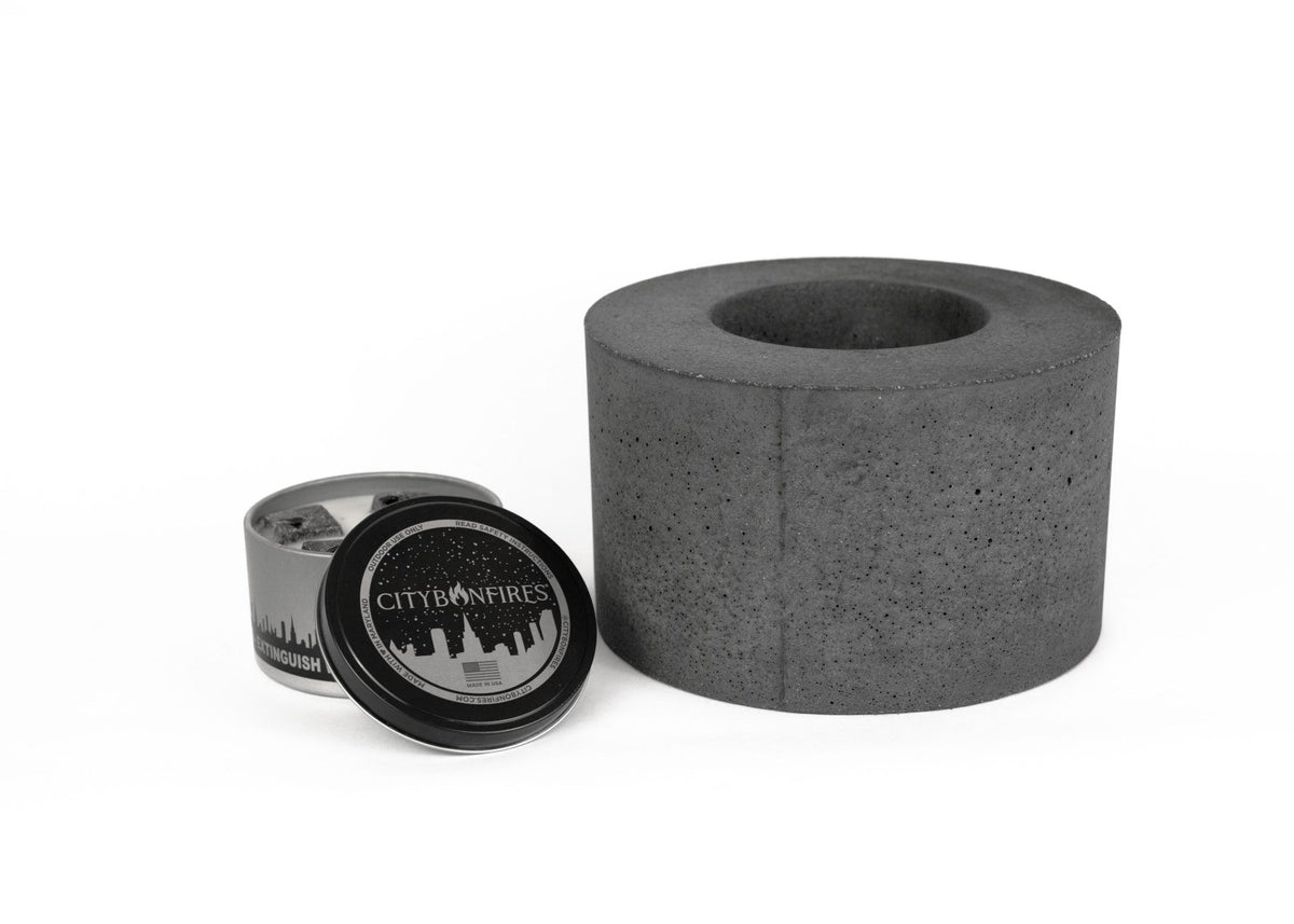 Classic Cylinder Tabletop Concrete Fire Pit