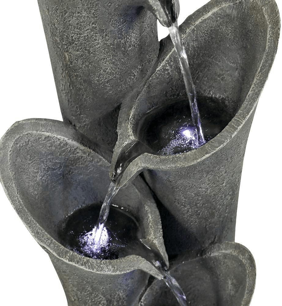 Concrete Trumpet Flower Outdoor Fountain – 33”