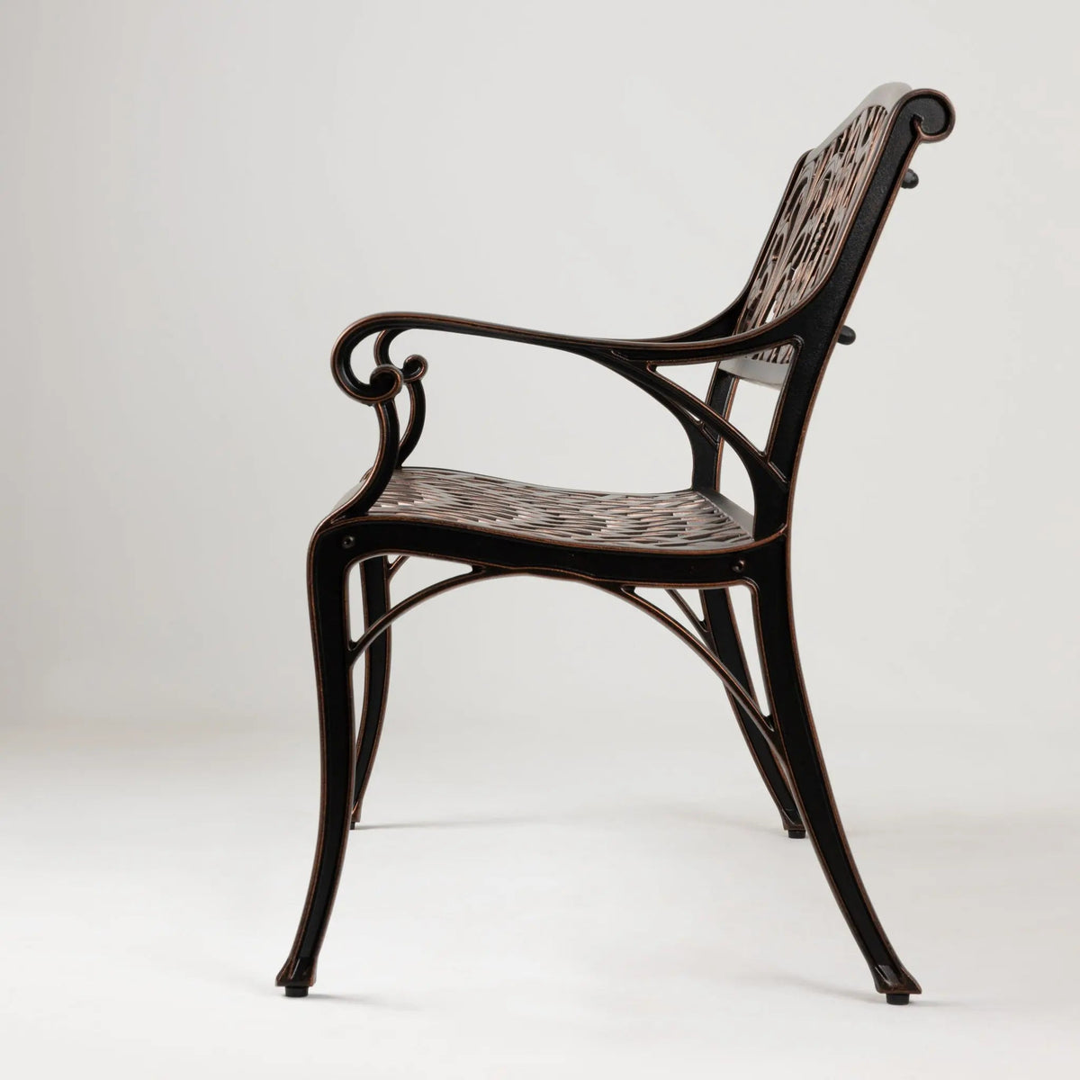 Cast-Aluminum Patio Bench — Antique Bronze