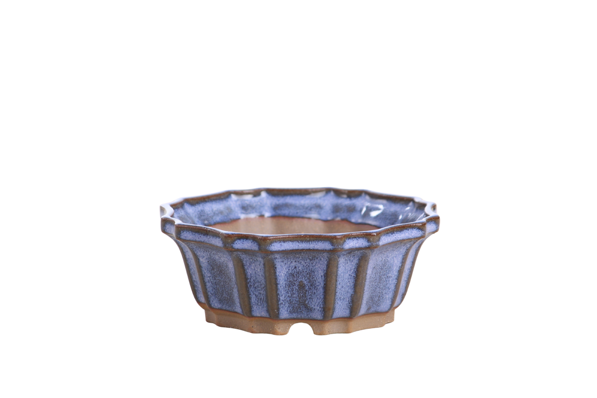 5-Inch Flower Design Ceramic Bonsai Pot