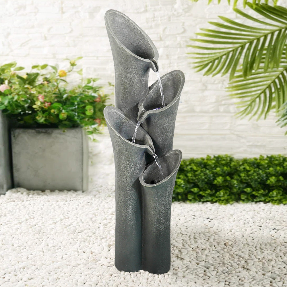Concrete Trumpet Flower Outdoor Fountain – 33”