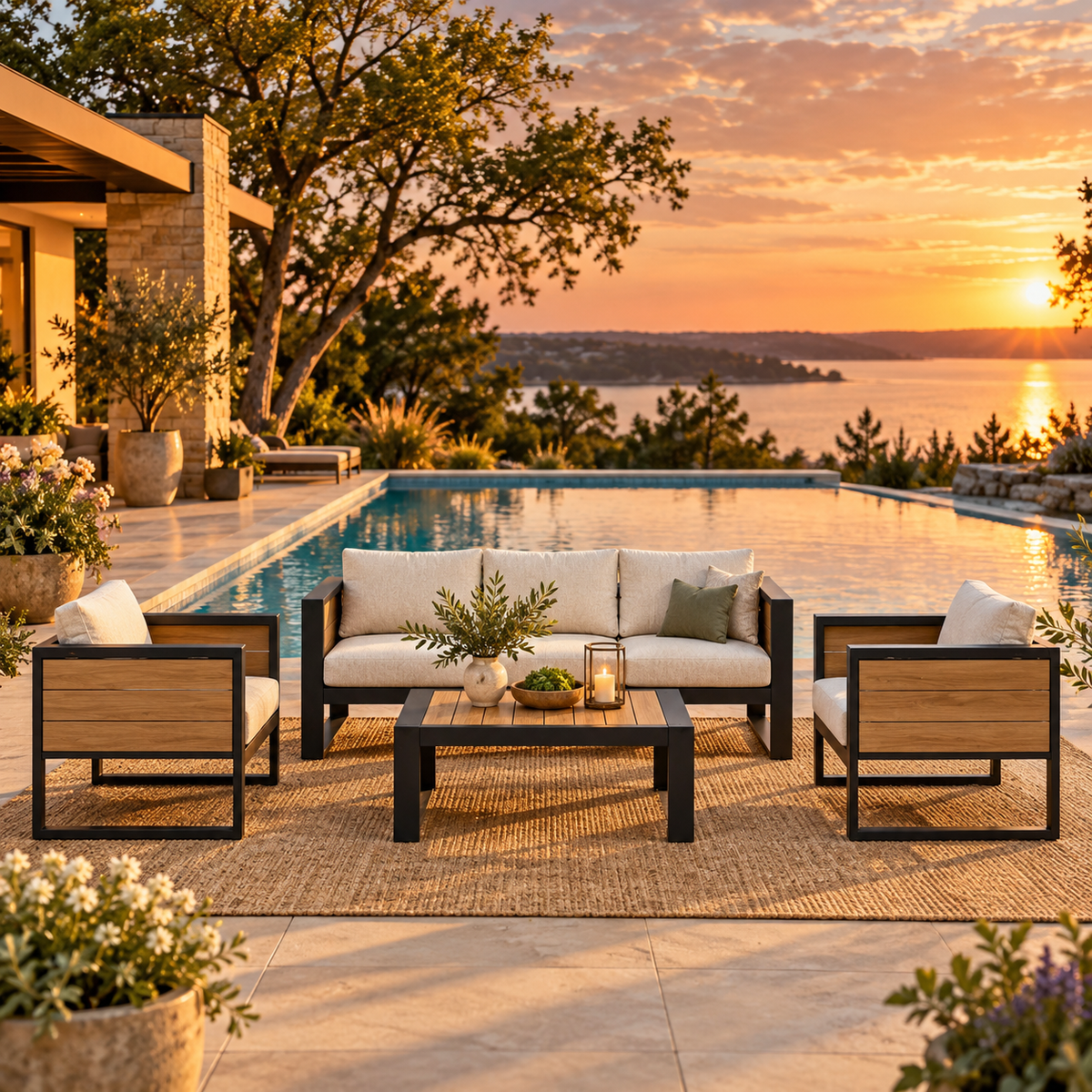 4-Piece Aluminum Outdoor Conversation Set