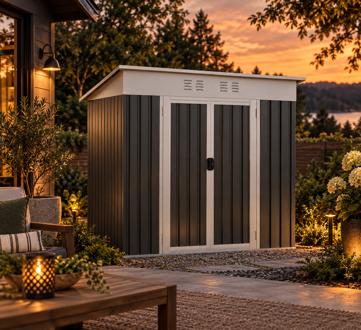 6x4 Ft Garden Shed for Patio and Outdoor Storage