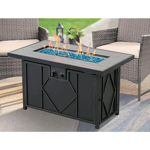 42” Propane Fire Table with Blue Fire Glass
