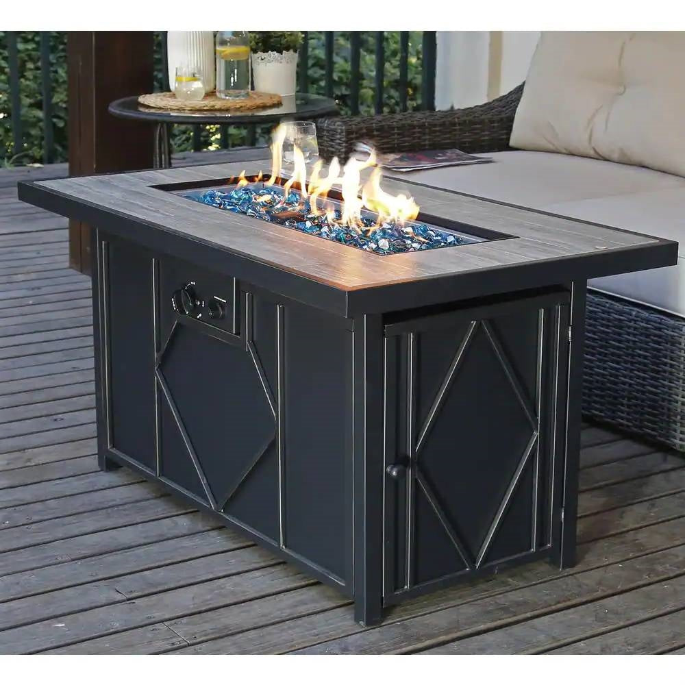 42” Propane Fire Table with Blue Fire Glass