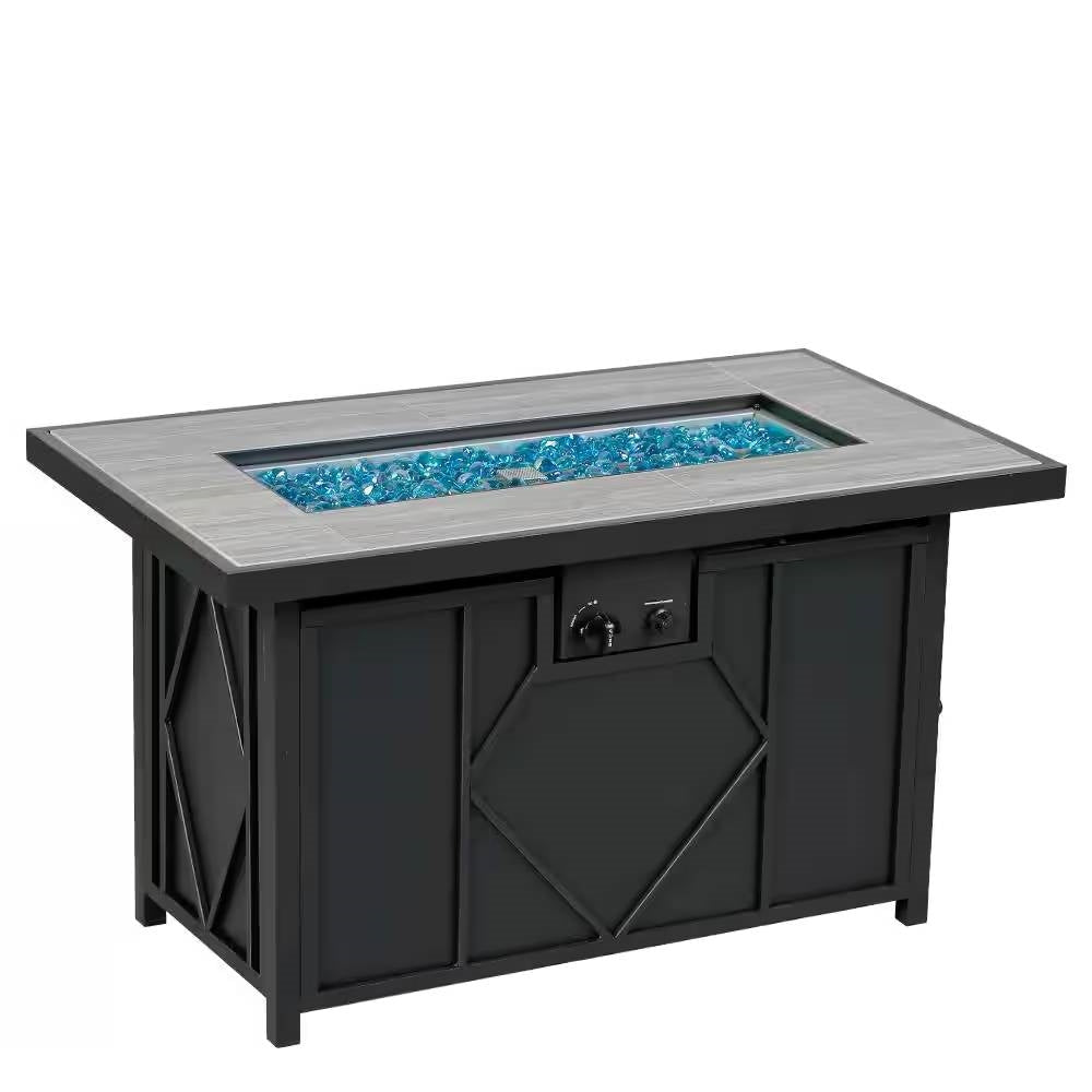 42” Propane Fire Table with Blue Fire Glass