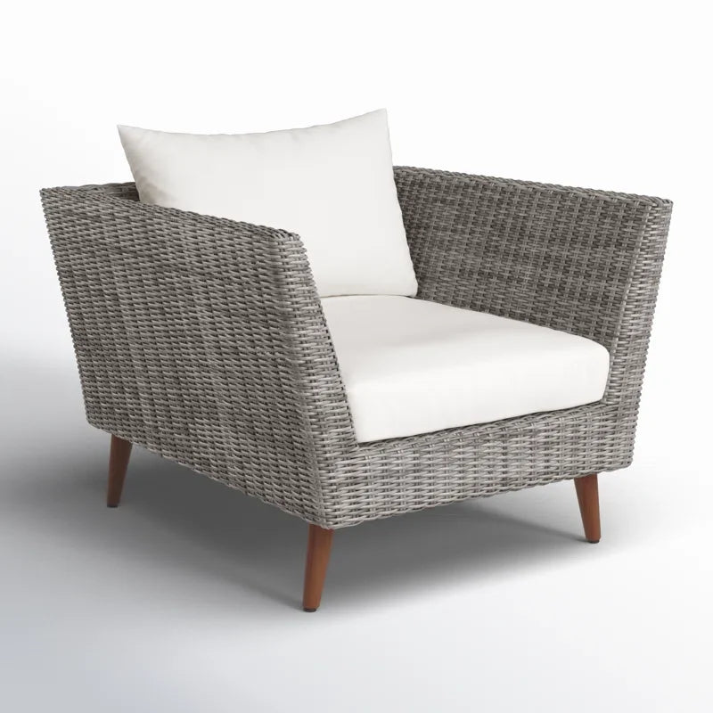Eucalyptus & Wicker Outdoor Seating Set – 3- or 4-Piece