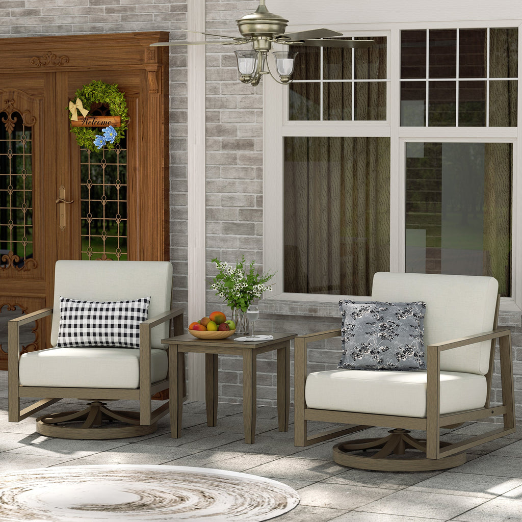 Hamarto 2 Person Aluminum Patio Bistro Set With Side Table