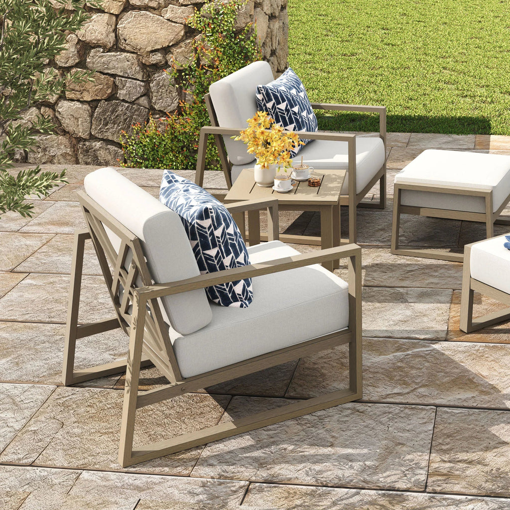 Hamarto 7 Pieces Aluminum Patio Lounge Seating Set With Ottoman