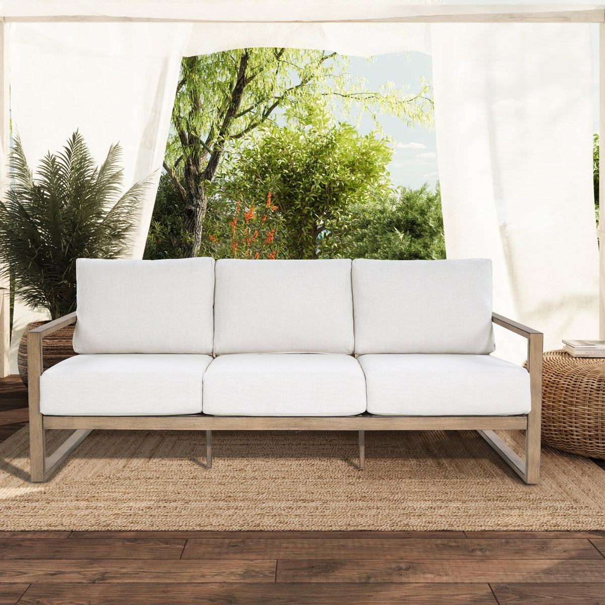 Hamarto 7 Pieces Aluminum Patio Lounge Seating Set With Ottoman