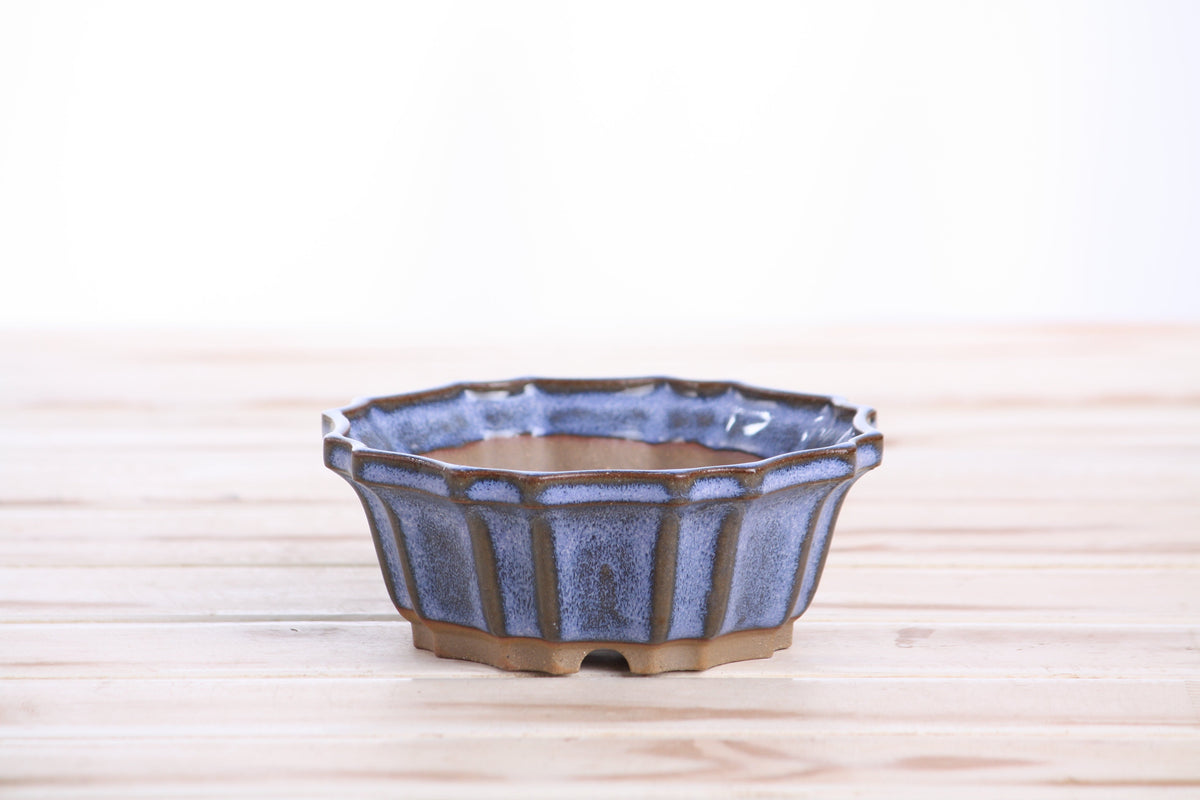 5-Inch Flower Design Ceramic Bonsai Pot