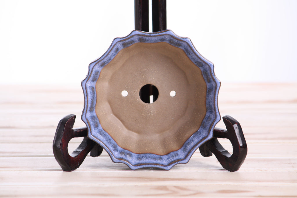 5-Inch Flower Design Ceramic Bonsai Pot