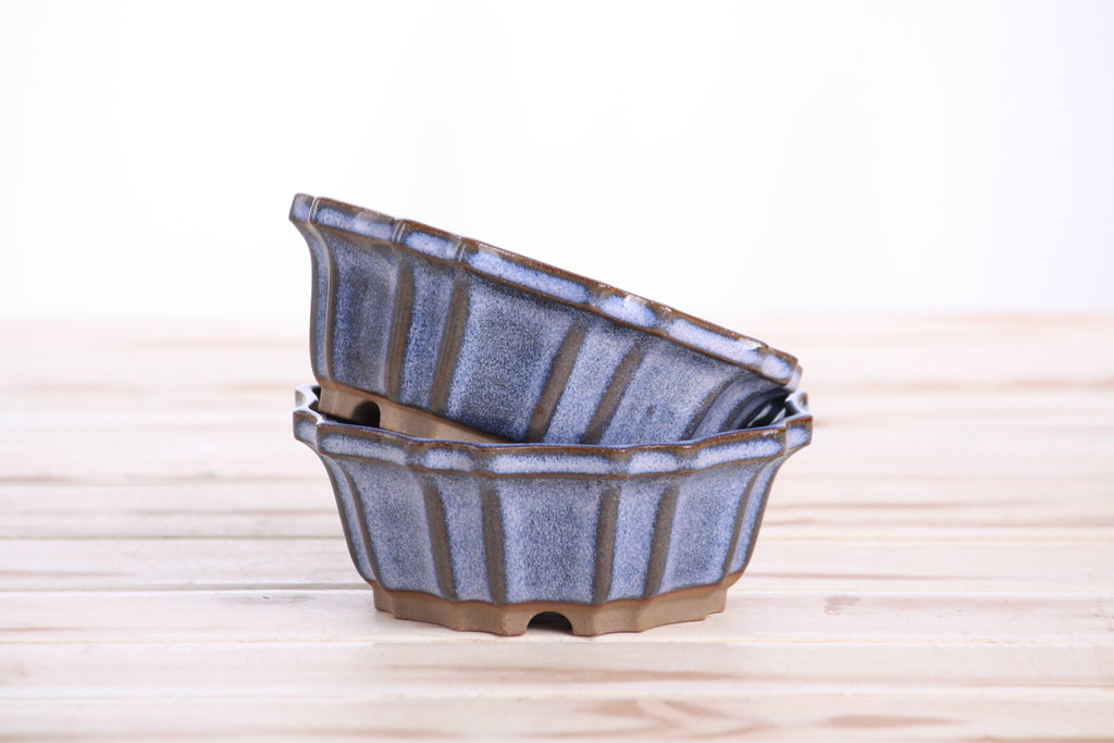 5-Inch Flower Design Ceramic Bonsai Pot
