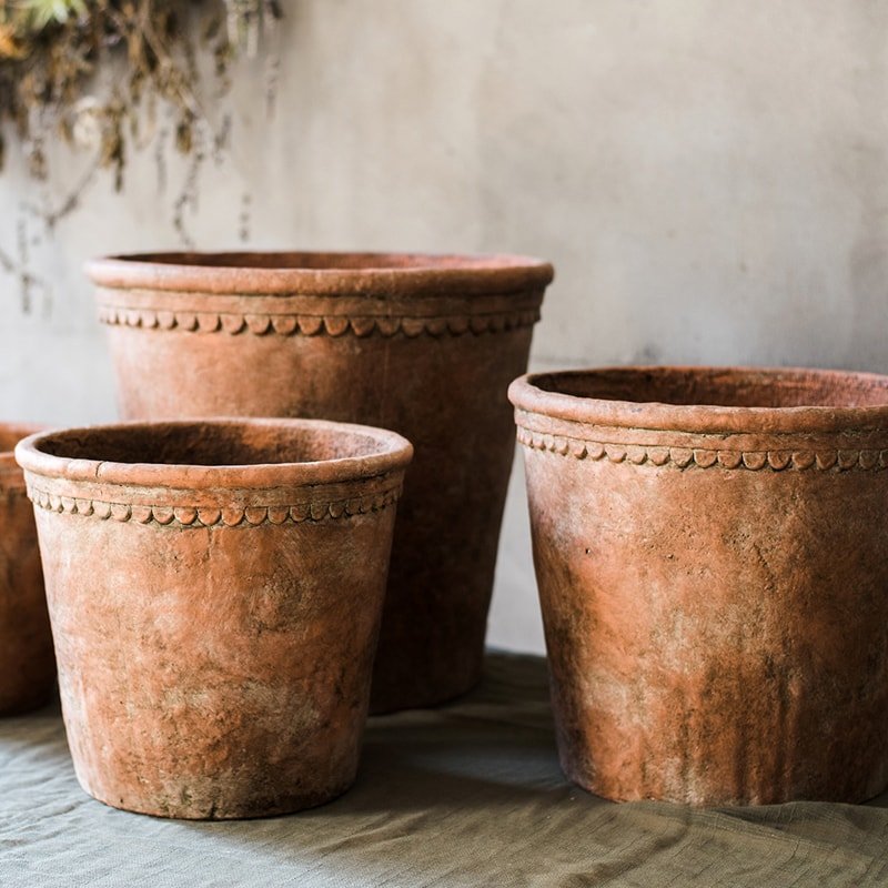 Terracotta Red Concrete Outdoor Planter
