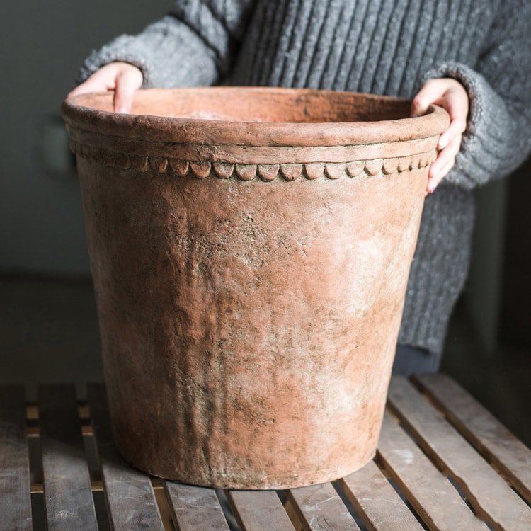 Terracotta Red Concrete Outdoor Planter