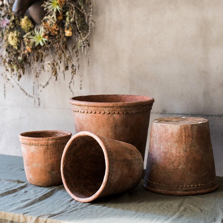 Terracotta Red Concrete Outdoor Planter
