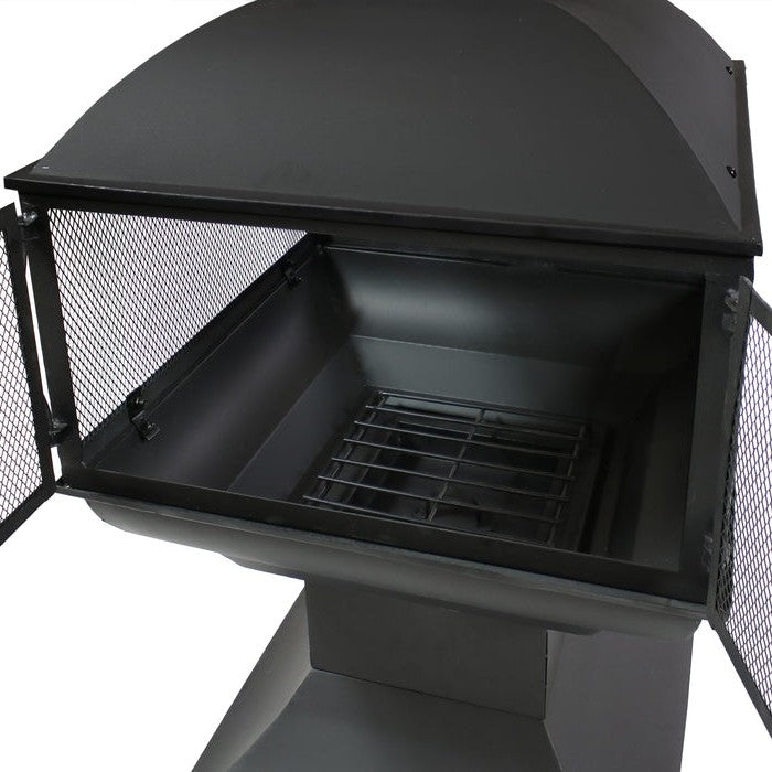 Large Steel Wood-Burning Chimenea Fire Pit