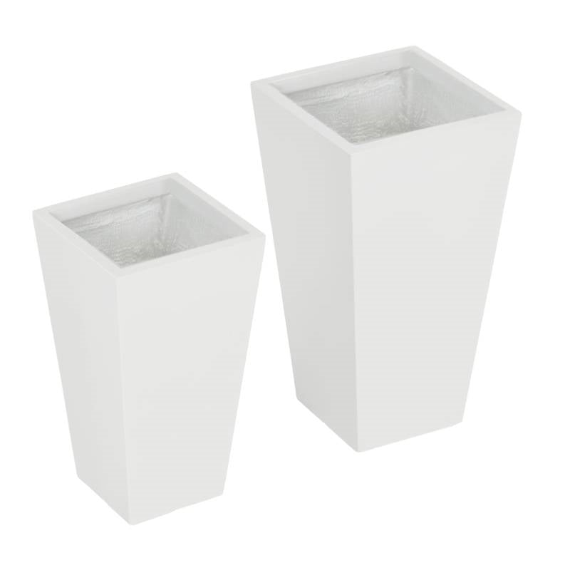Modern Tall Outdoor Planters — Set of 2