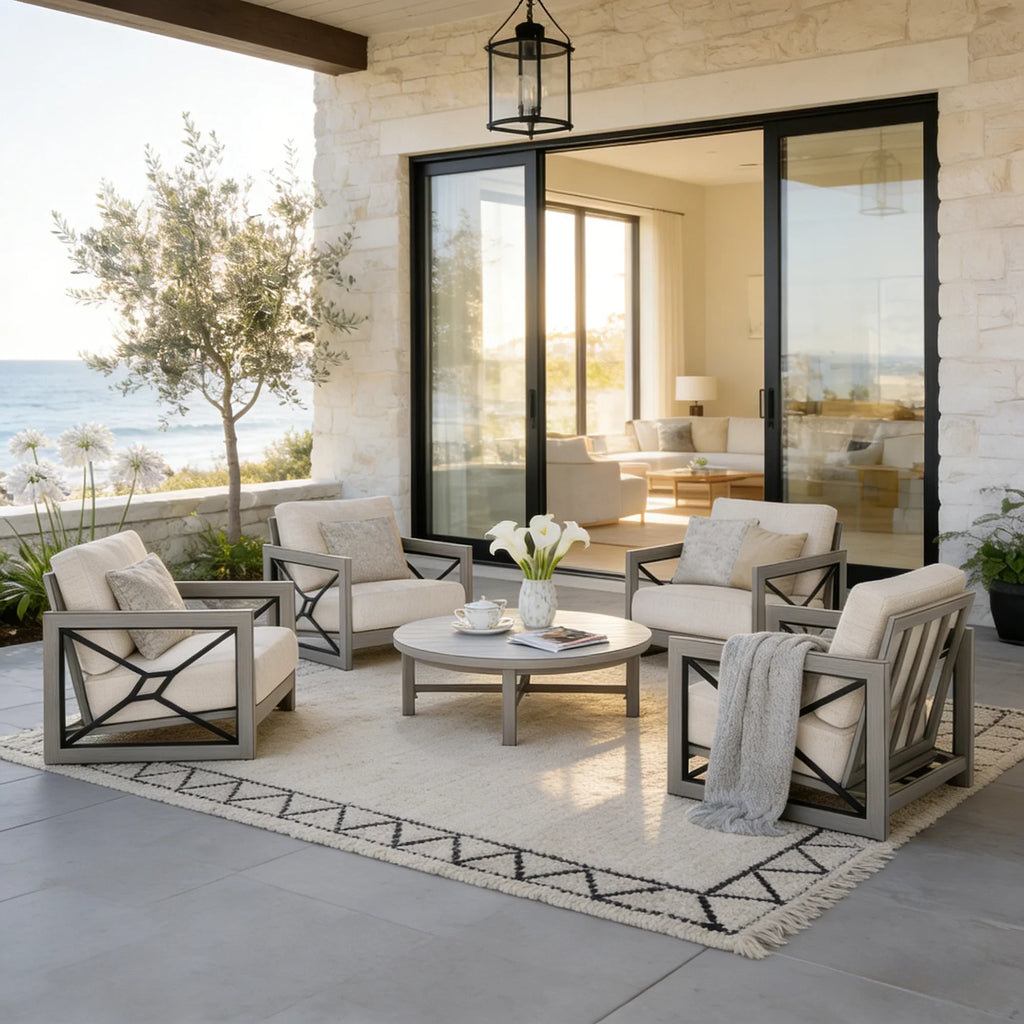 Marindo 4 Piece Lounge Chairs and Round Coffee Table