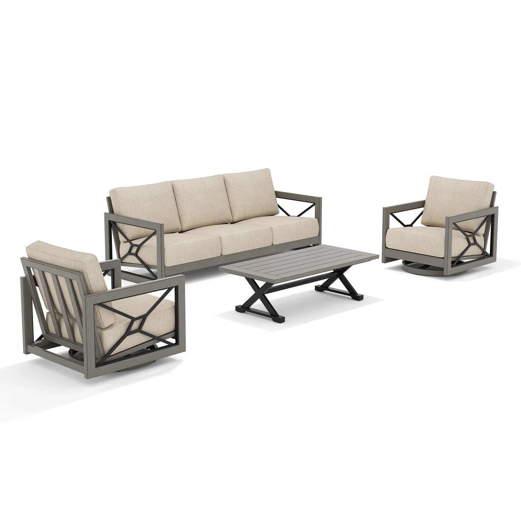 Marindo 5-Person Aluminum Patio Swivel Seating Set