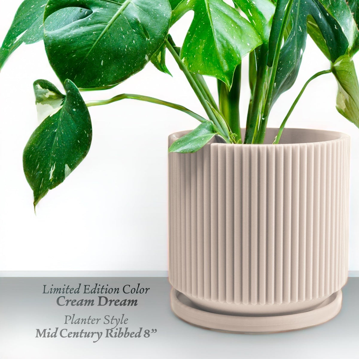 Mid-Century Ribbed Planter