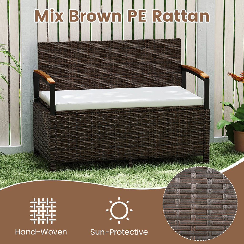 Outdoor Storage Bench with Cushion