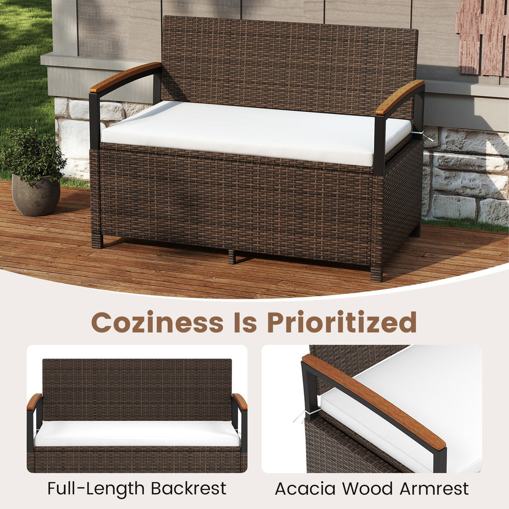 Outdoor Storage Bench with Cushion
