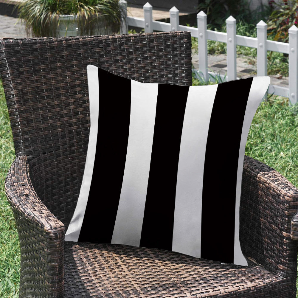 Striped & Wavy Outdoor Waterproof Throw Pillow with Insert