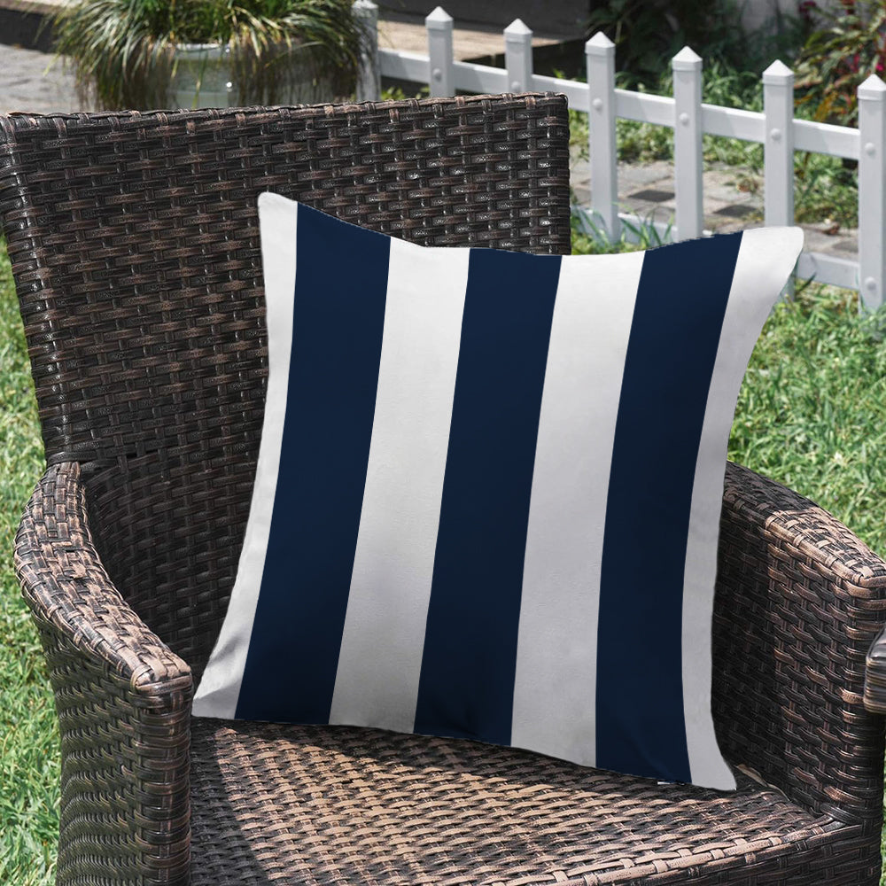 Striped & Wavy Outdoor Waterproof Throw Pillow with Insert