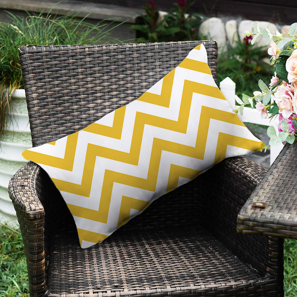Striped & Wavy Outdoor Waterproof Throw Pillow with Insert