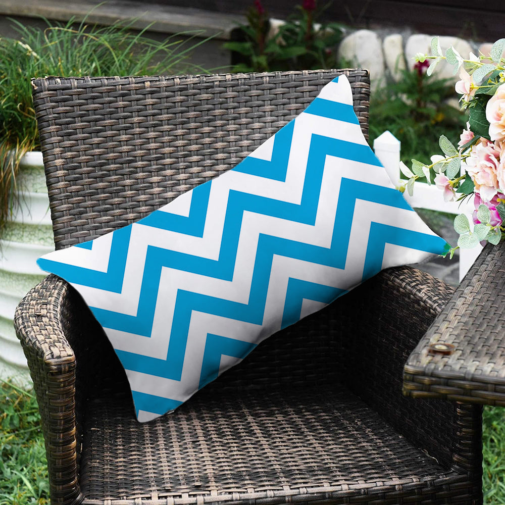 Striped & Wavy Outdoor Waterproof Throw Pillow with Insert