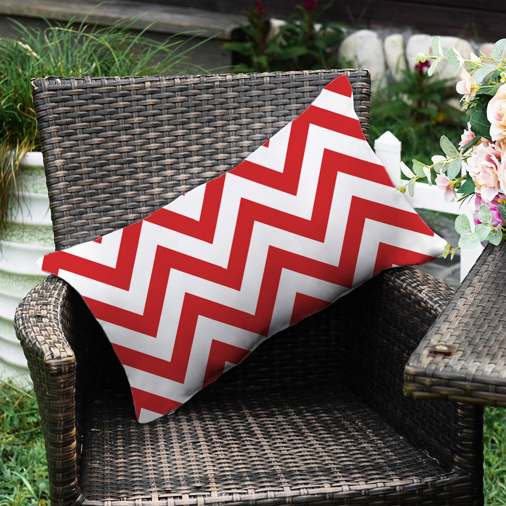 Striped & Wavy Outdoor Waterproof Throw Pillow with Insert