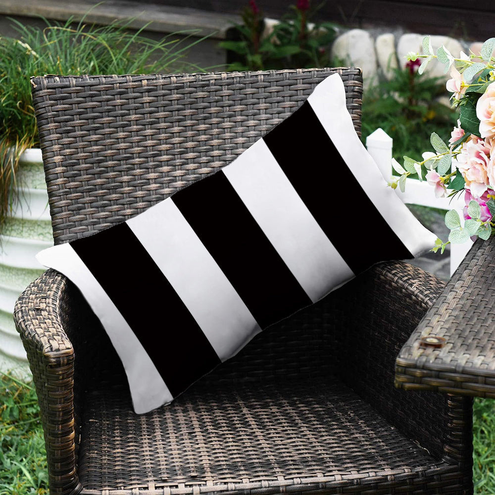 Striped & Wavy Outdoor Waterproof Throw Pillow with Insert