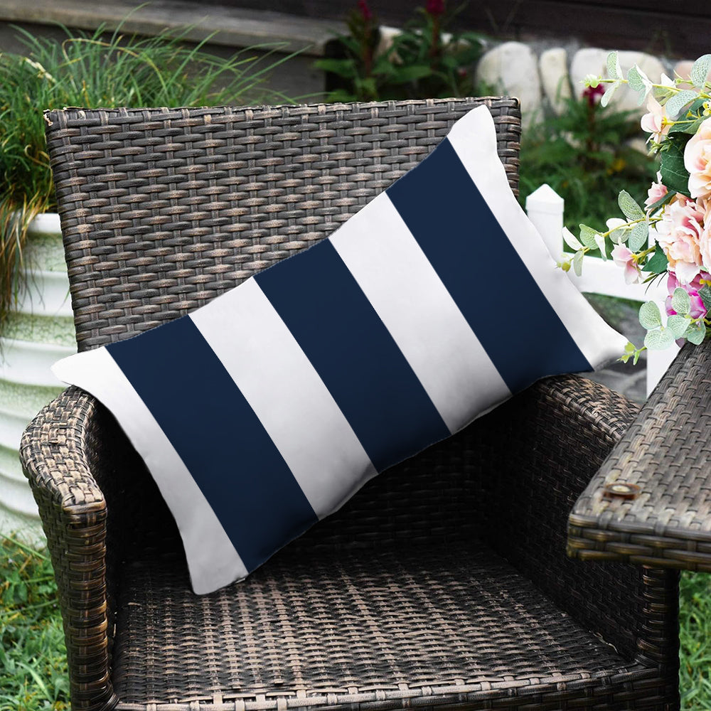 Striped & Wavy Outdoor Waterproof Throw Pillow with Insert