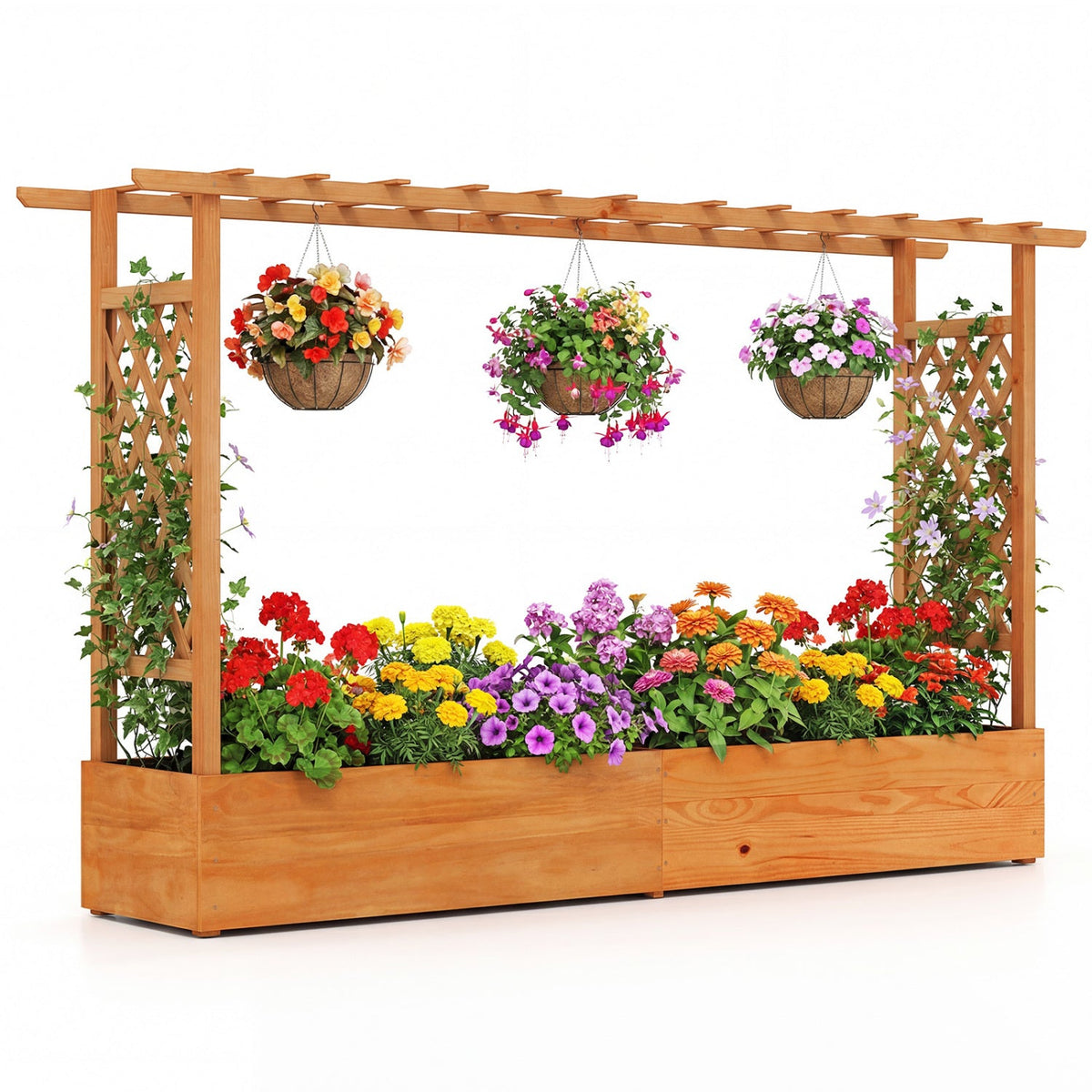 Raised Garden Bed Planter with Trellis